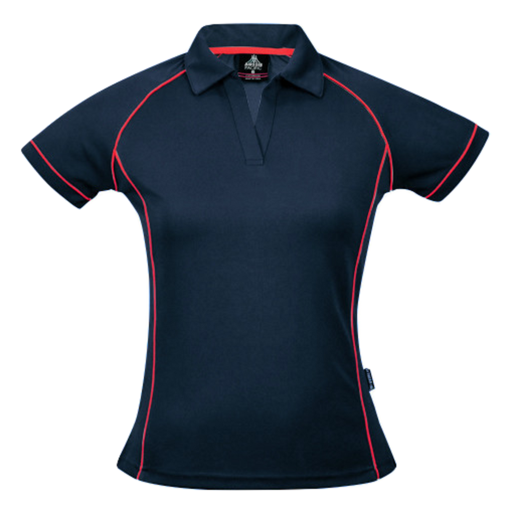 Womens Endeavour Polo, Colour: Navy/Red
