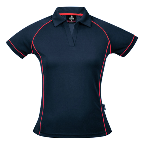 Image of Womens Endeavour Polo, Colour: Navy/Red