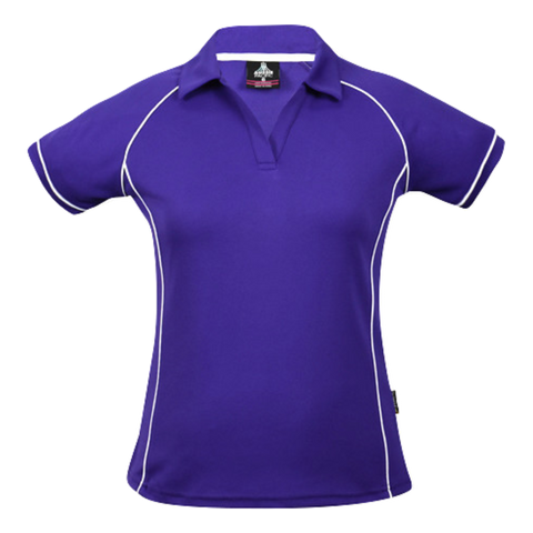 Image of Womens Endeavour Polo, Colour: Purple/White