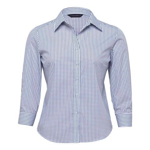 Image of Womens Folio Check Shirt, Colour: White/Navy