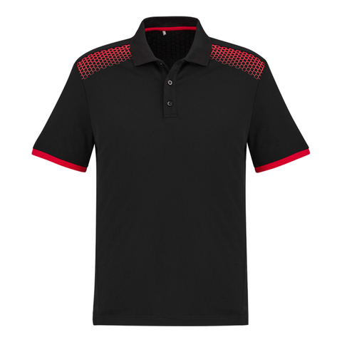 Image of Mens Galaxy Polo, Colour: Black/Red