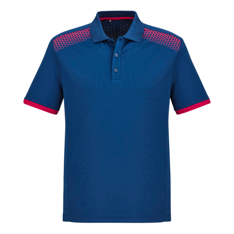 Image of Mens Galaxy Polo, Colour: Steel Blue/Magenta