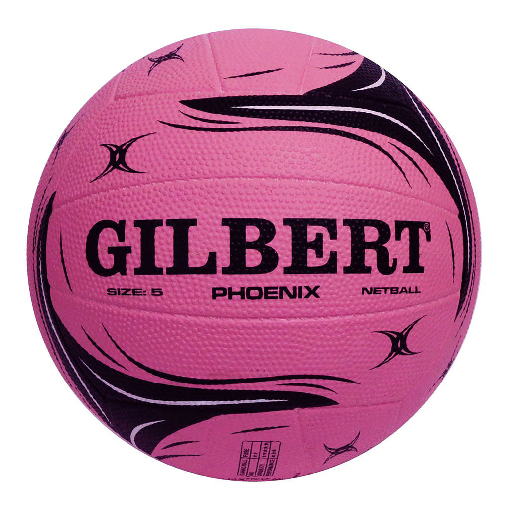 Gilbert Phoenix Trainer Netball, Size: 5, Colour: Pink