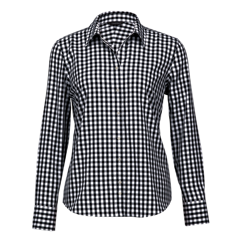 Womens Hartley Check Shirt, Colour: Black/White