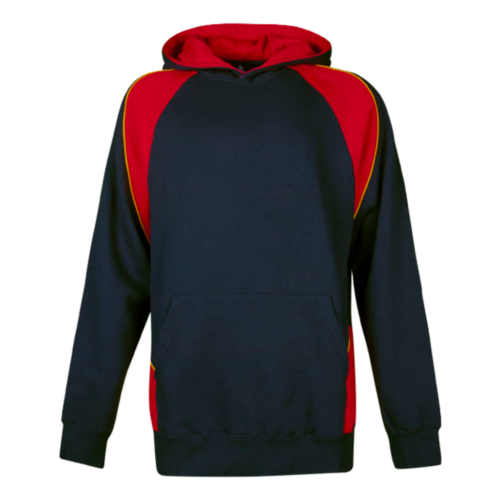 Kids Huxley Hoodie, Colour: Navy/Red/Gold