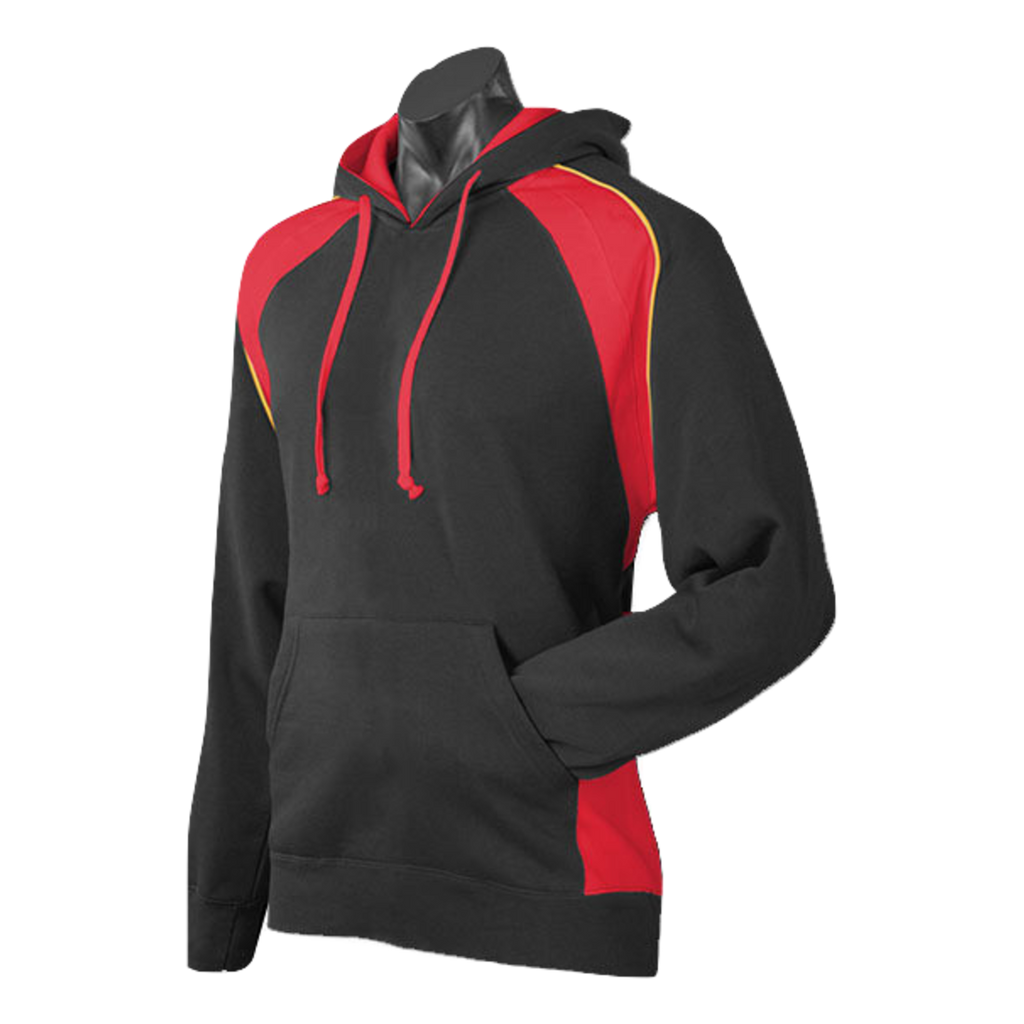 Mens Huxley Hoodie, Colour: Black/Red/Gold