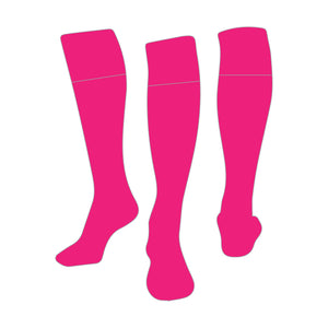 Lipstick Pink Rugby Socks - CLEARANCE SPECIAL, Size: L (adults 7-11)