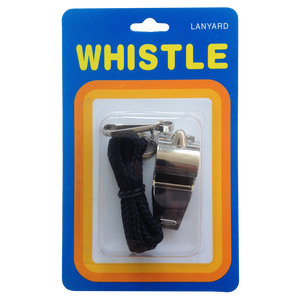 Metal Whistle, Size: Medium (Single with Lanyard, Blister Pack)