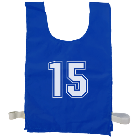 Numbered Sports Bibs - 15 Set, Size: XL (56 x 38 cm), Colour: Blue