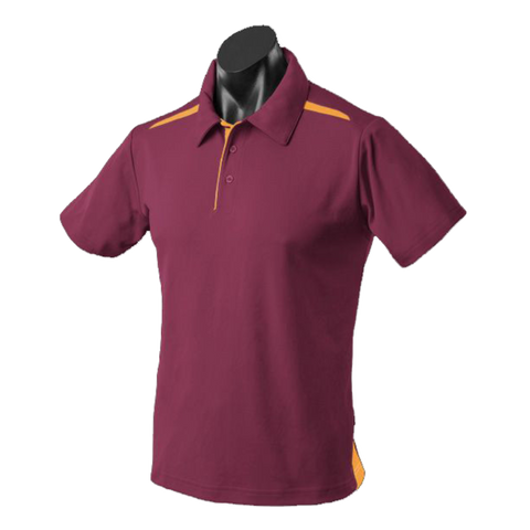 Image of Kids Paterson Polo, Colour: Maroon/Gold