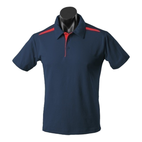 Image of Mens Paterson Polo, Colour: Navy/Red