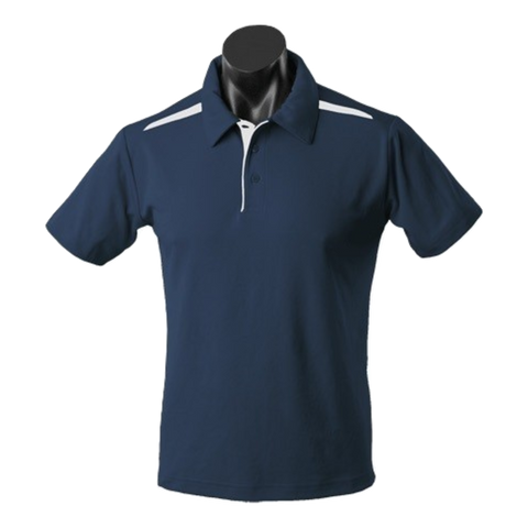 Image of Mens Paterson Polo, Colour: Navy/White