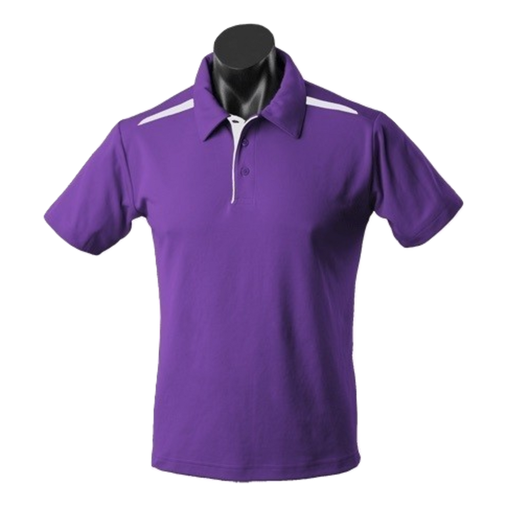 Mens Paterson Polo, Colour: Purple/White