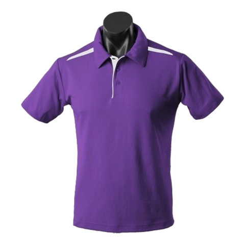 Image of Mens Paterson Polo, Colour: Purple/White