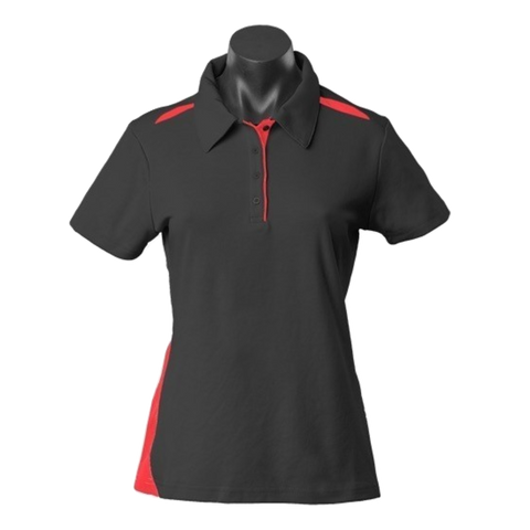 Image of Womens Paterson Polo, Colour: Black/Red