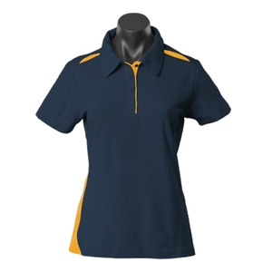 Womens Paterson Polo, Colour: Navy/Gold