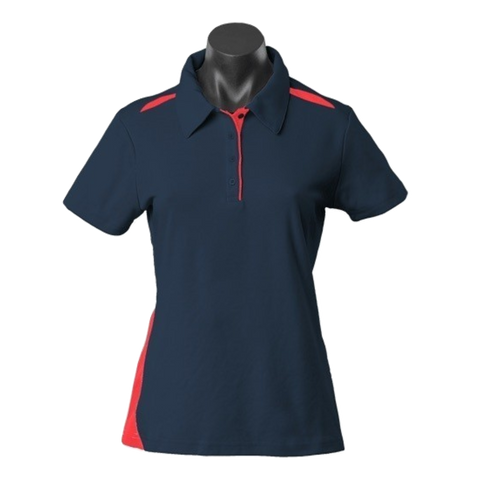 Image of Womens Paterson Polo, Colour: Navy/Red