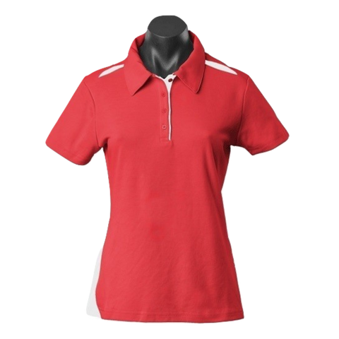 Image of Womens Paterson Polo, Colour: Red/White