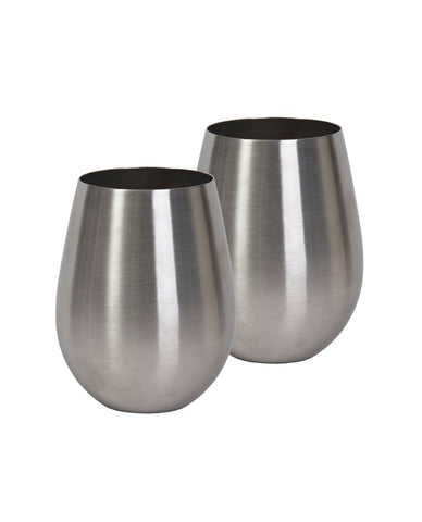Image of Stemless Stainless Steel Wine Glass Set