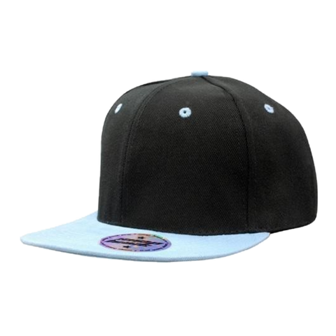 Premium American Twill with Snap Back Pro Styling, Colour: Black/Sky