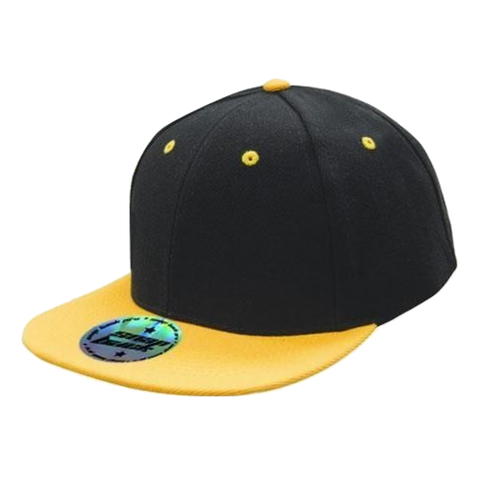 Image of Premium American Twill with Snap Back Pro Styling - Two Tone, Colour: Black/Gold