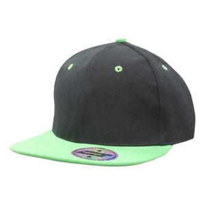 Premium American Twill Youth Size with Snap Back Pro Junior Styling, Colour: Black/Bright Green