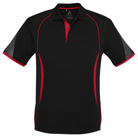 Image of Mens Razor Polo, Colour: Black/Red