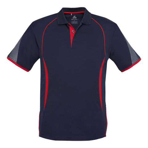 Image of Mens Razor Polo, Colour: Navy/Red