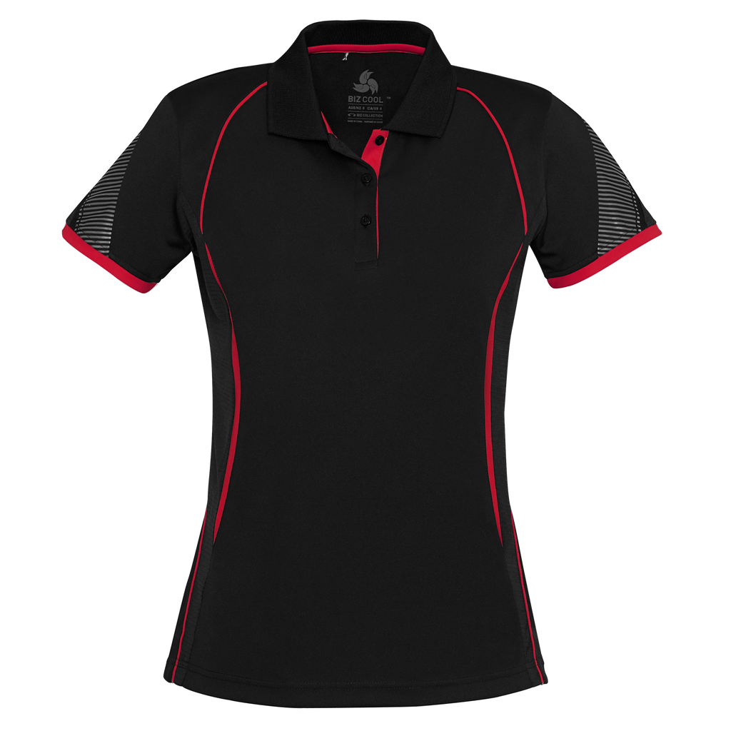 Womens Razor Polo, Colour: Black/Red
