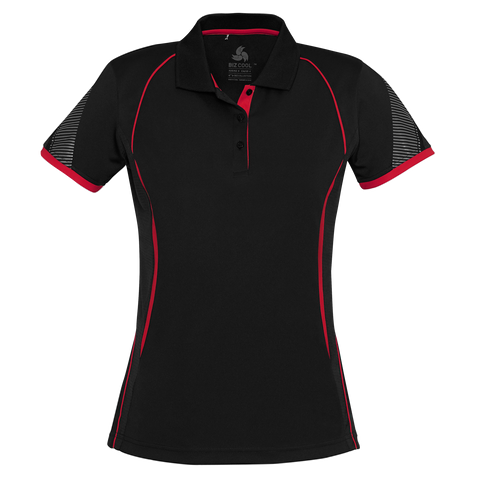 Womens Razor Polo, Colour: Black/Red