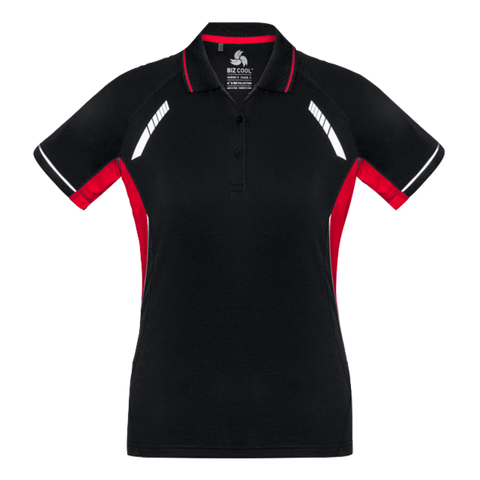 Image of Womens Renegade Polo, Colour: Black/Red/Silver