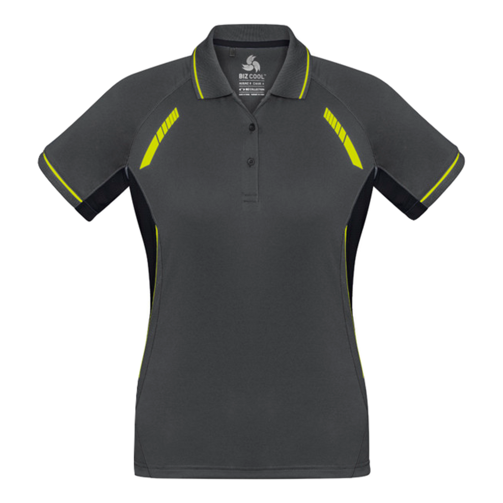 Womens Renegade Polo, Colour: Grey/Black/Fl Yellow