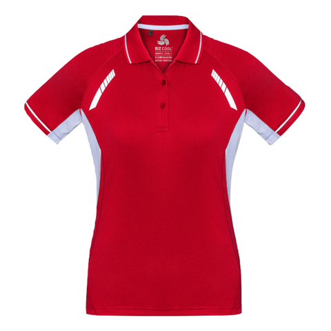 Image of Womens Renegade Polo, Colour: Red/White/Silver