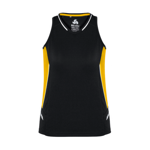 Image of Womens Renegade Singlet, Colour: Black/Gold/Silver