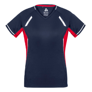 Womens Renegade Tee, Colour: Navy/Red/Silver