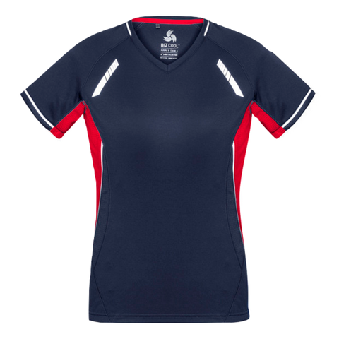 Image of Womens Renegade Tee, Colour: Navy/Red/Silver