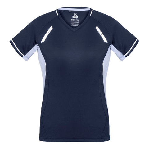 Image of Womens Renegade Tee, Colour: Navy/White/Silver