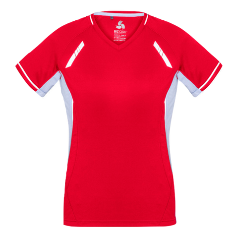 Womens Renegade Tee, Colour: Red/White/Silver