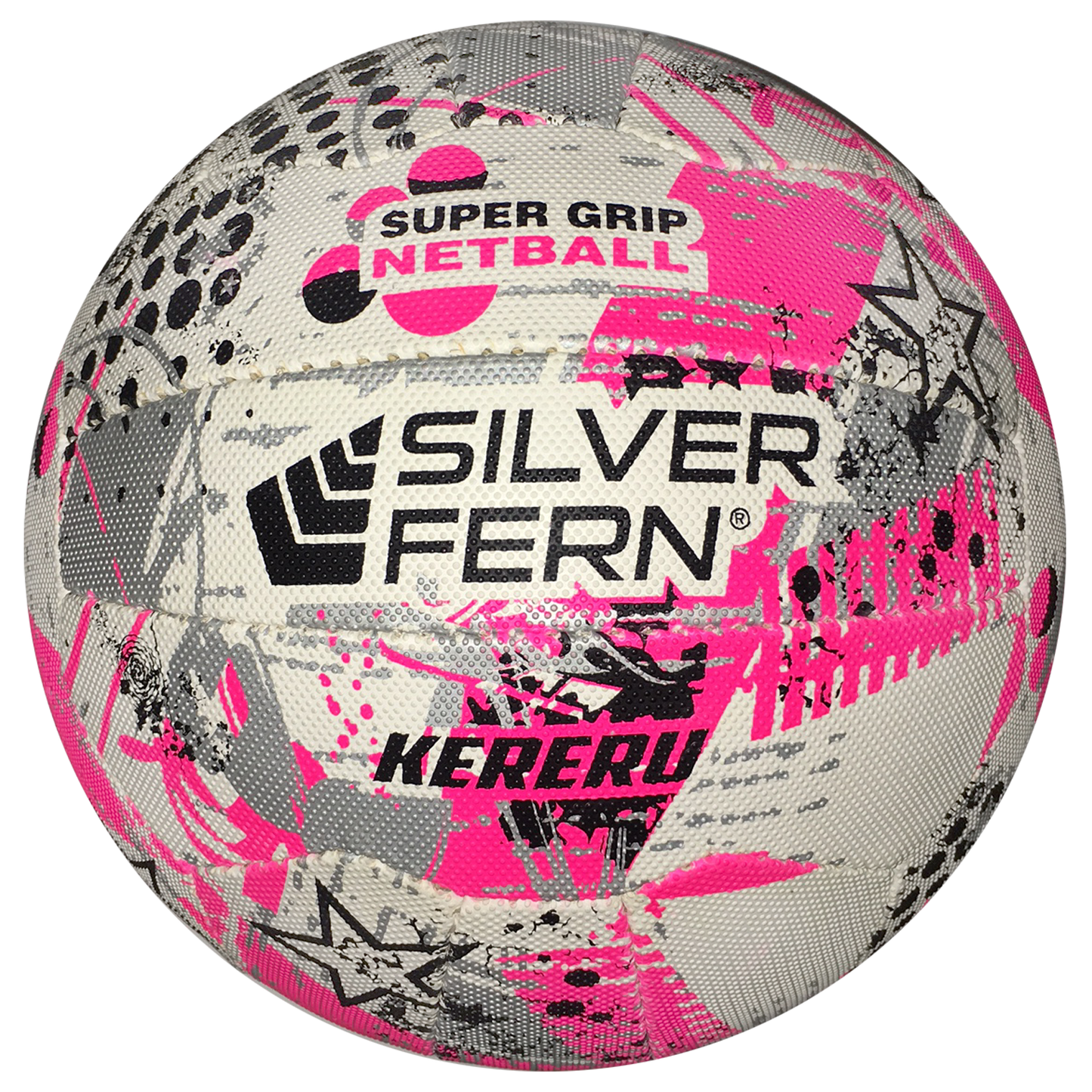 Silver Fern Kereru Netball, Size: 4, Colour: White-Pink/Silver
