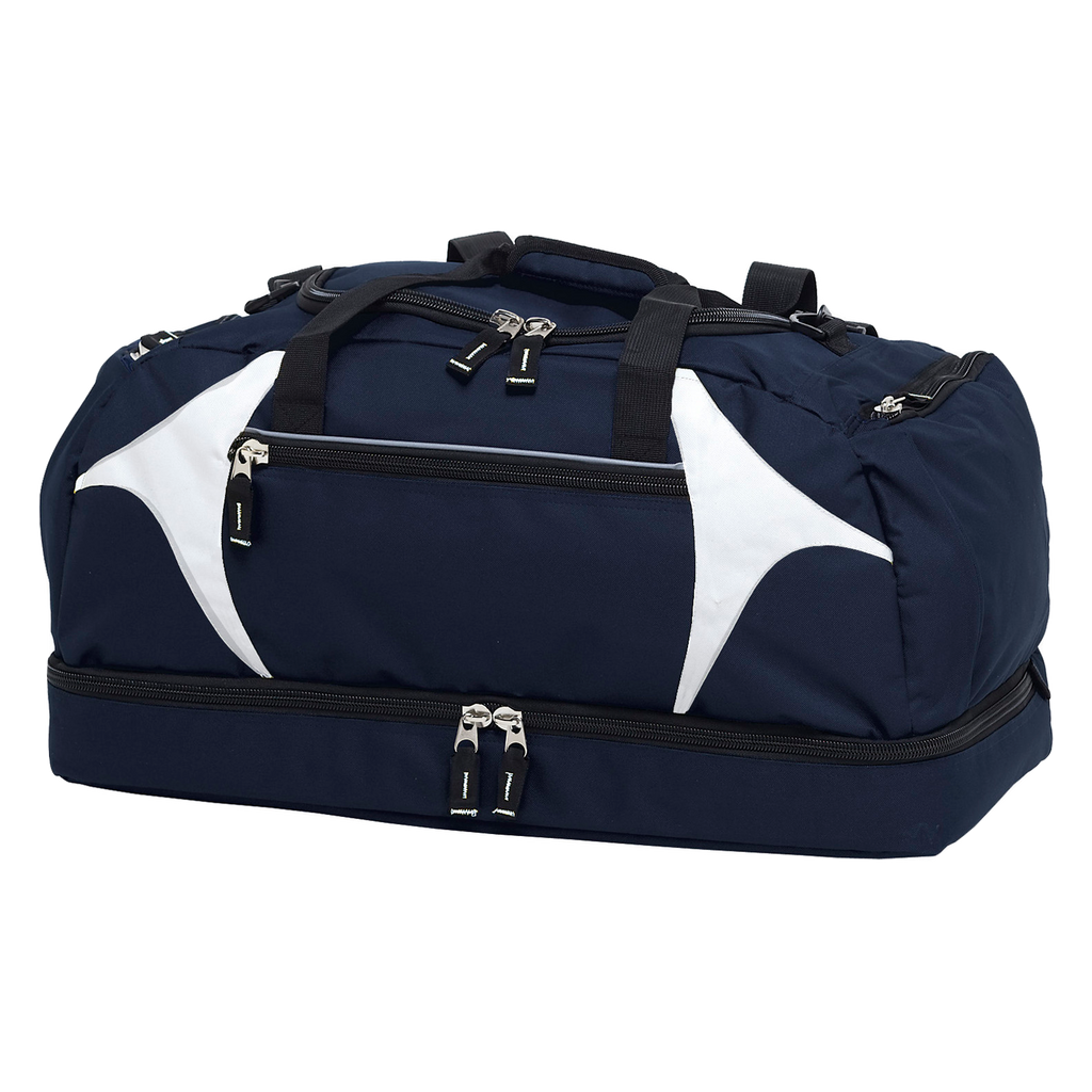 Spliced Zenith Sports Bag, Colour: Navy/White