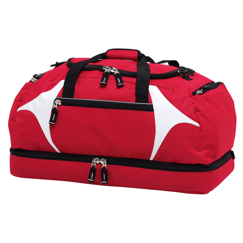 Spliced Zenith Sports Bag, Colour: Red/White