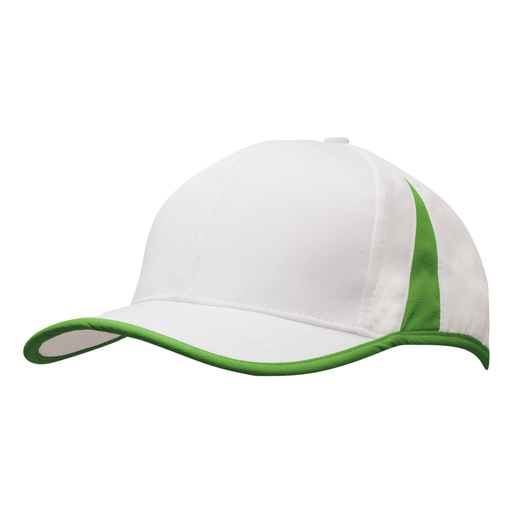 Sports Ripstop with Inserts and Trim, Colour: White/Bright Green