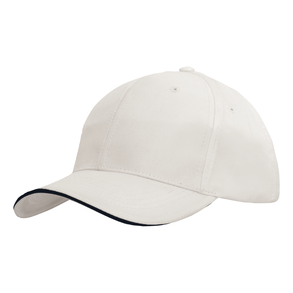 Sports Ripstop with Sandwich Trim, Colour: White/Navy