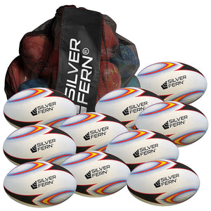 Silver Fern Stellar Rugby Ball - 10 Pack, Size: 2.5