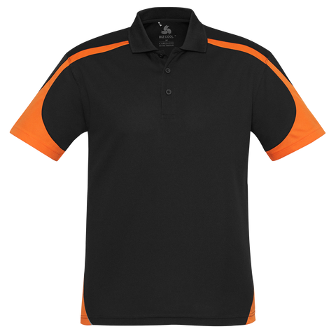 Image of Mens Talon Polo, Colour: Black/Orange