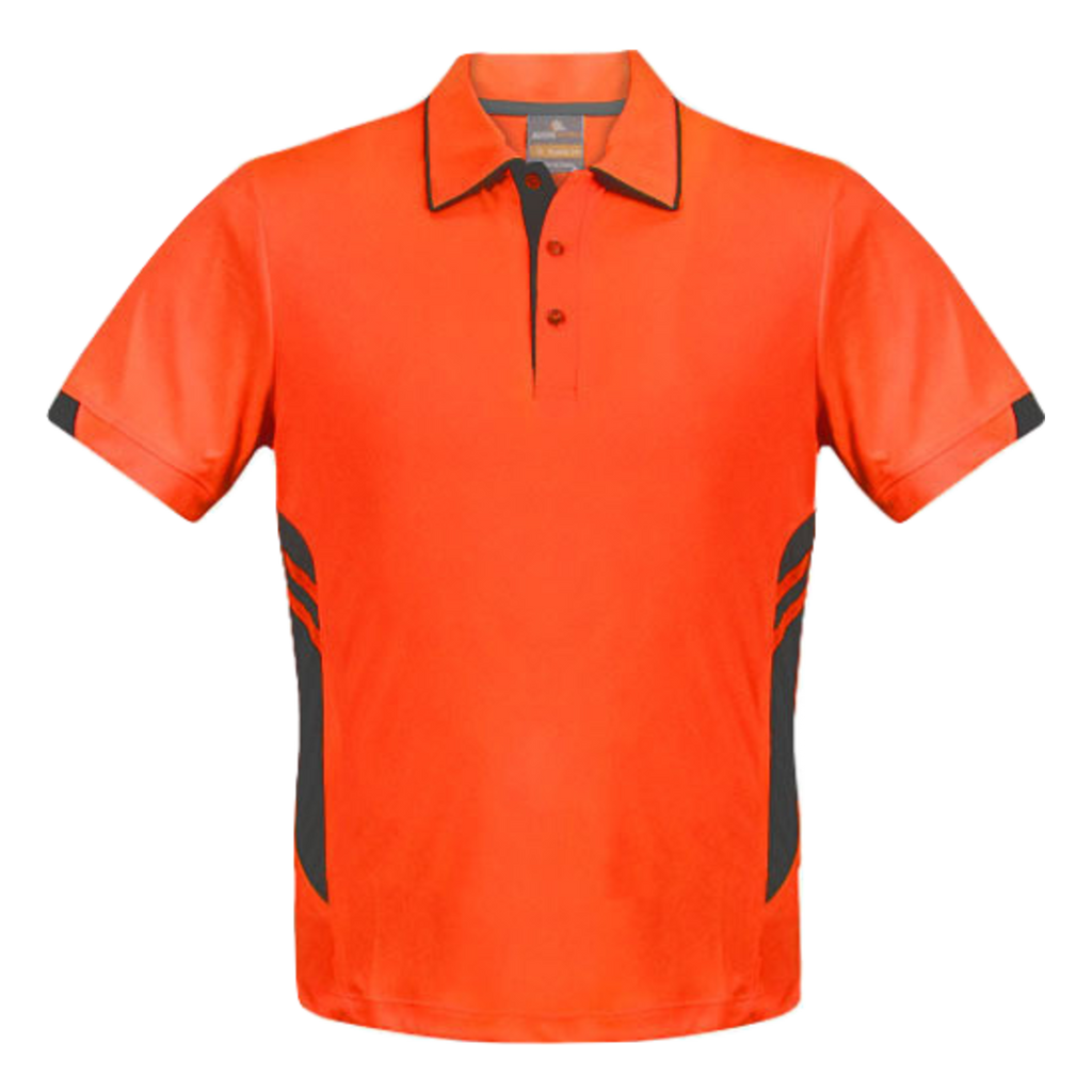 Kids Tasman Polo, Colour: Neon Orange/Slate