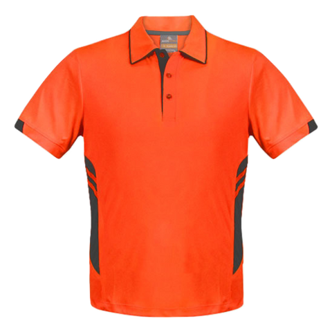 Image of Kids Tasman Polo, Colour: Neon Orange/Slate