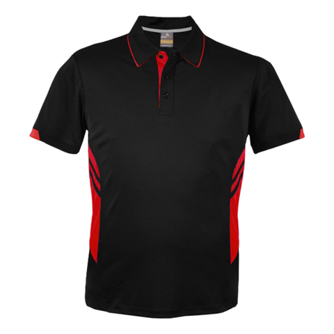 Image of Mens Tasman Polo, Colour: Black/Red