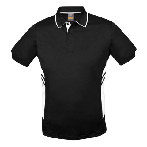 Image of Mens Tasman Polo, Colour: Black/White