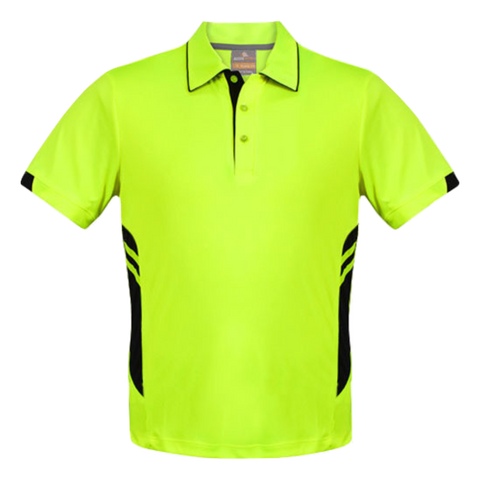 Image of Mens Tasman Polo, Colour: Neon Yellow/Black